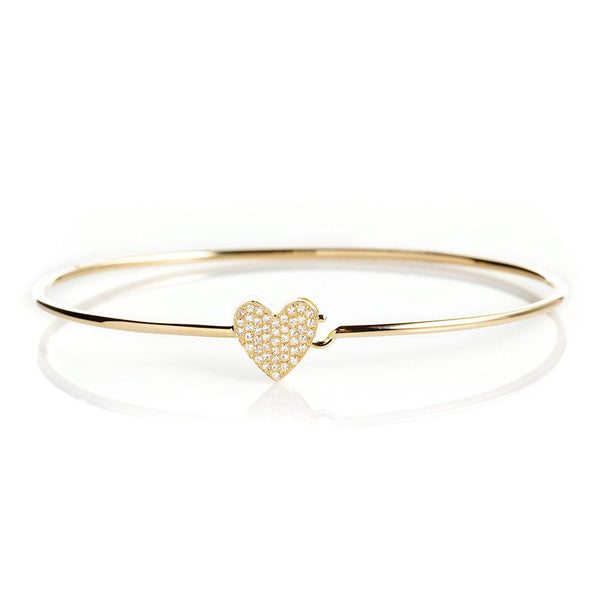 Pave Heart Bangle