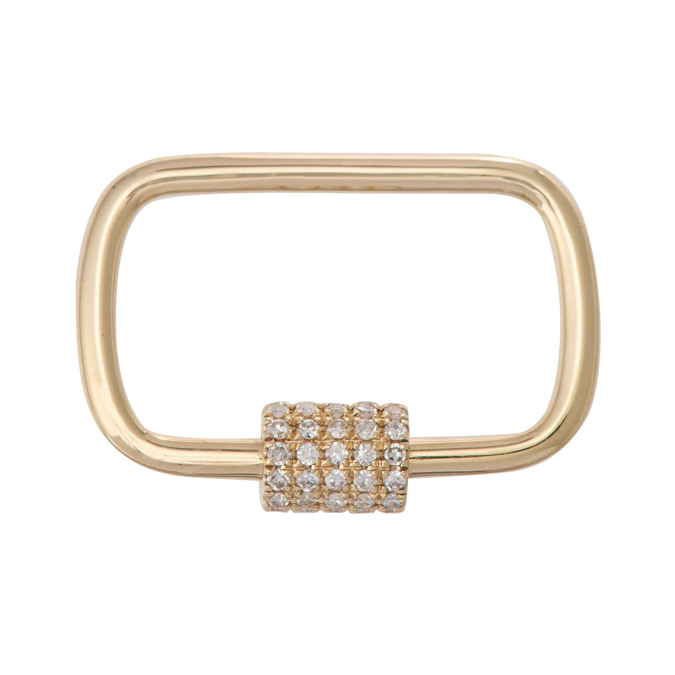 Petite Gold and Diamond Carabiner