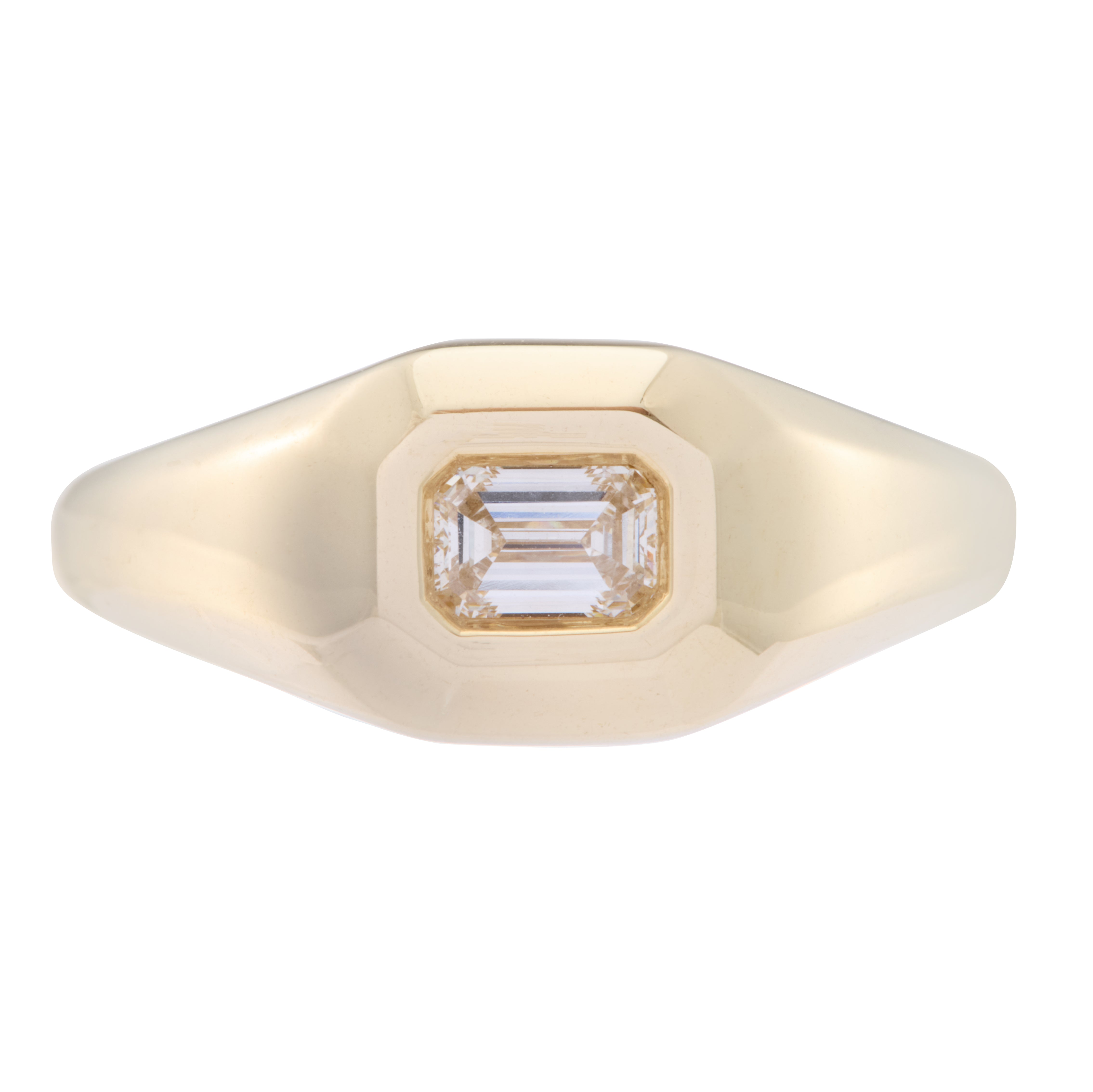 Asscher Cut Diamond Signet Ring