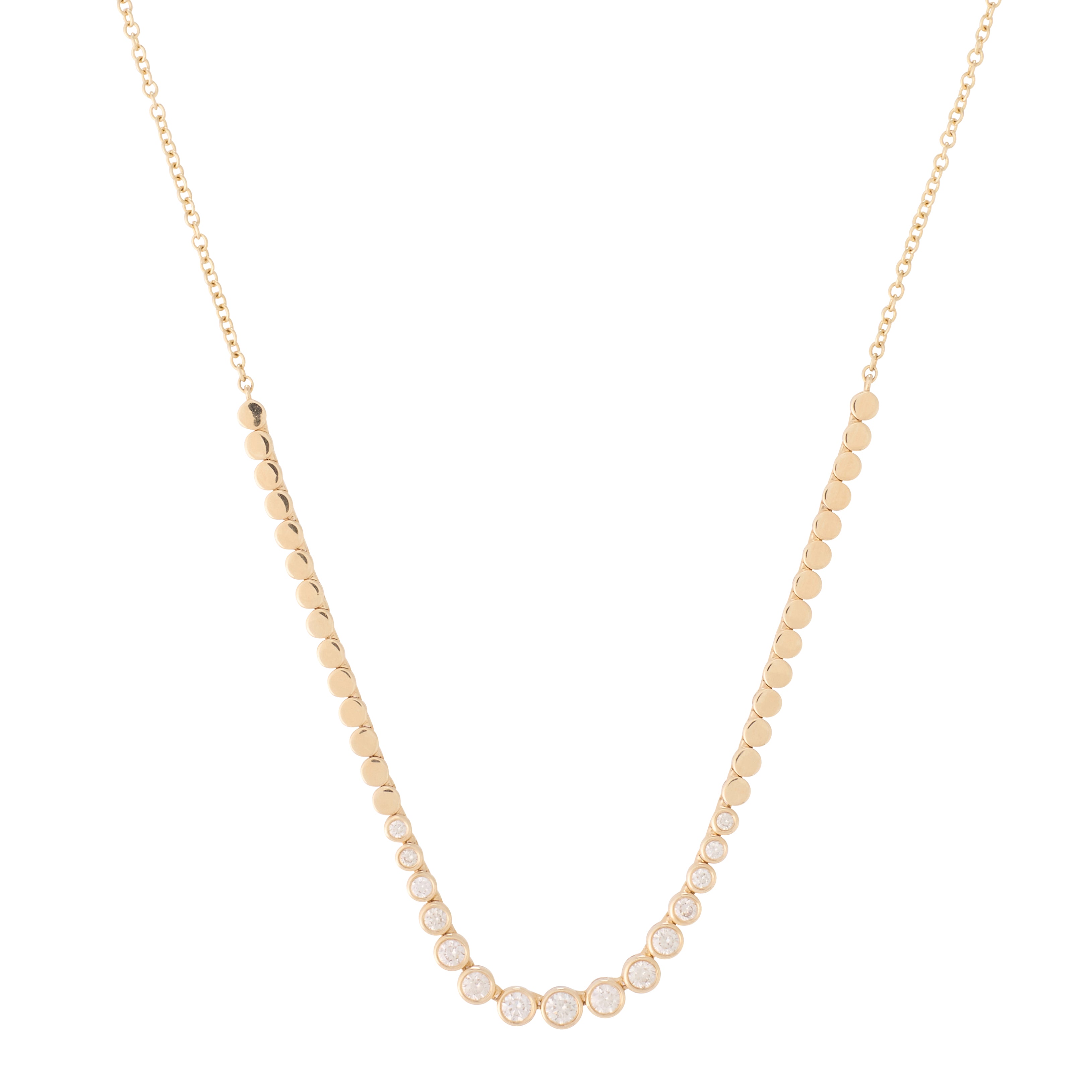 Bezel Set Gradient Diamond Necklace