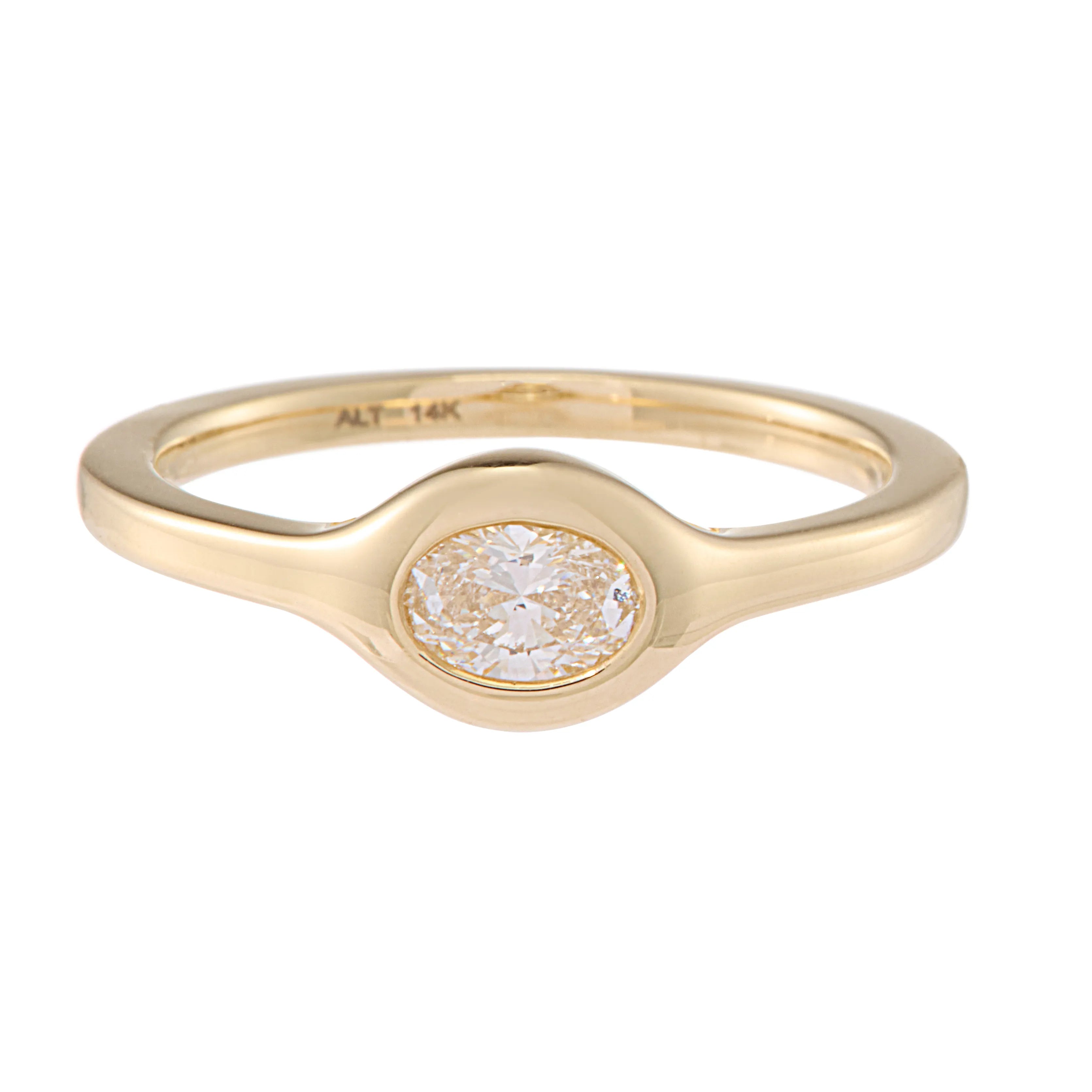 Bezel Set Oval Diamond Ring