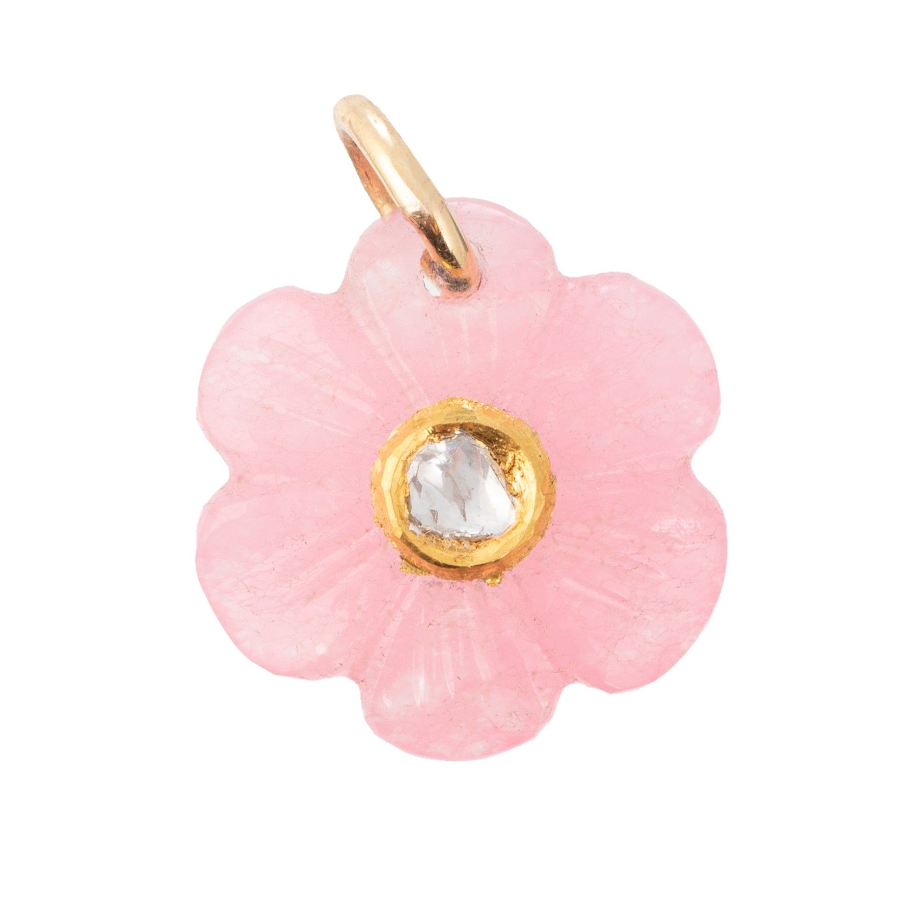 Fleur Charm with Pink Agate