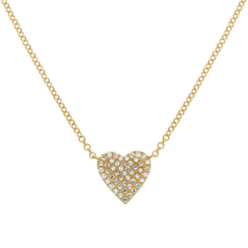 Single Pave Heart Necklace