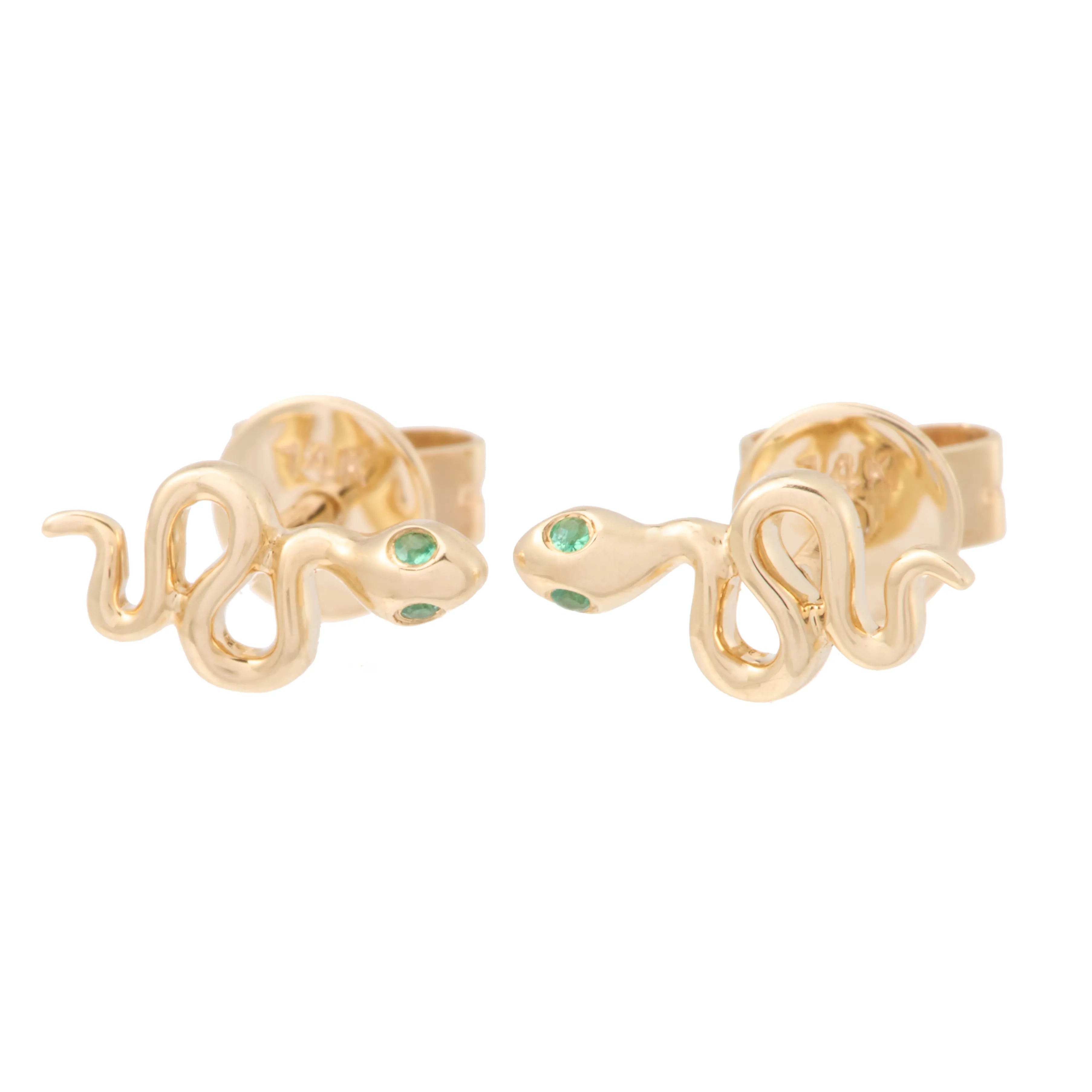 Solid Gold Snake Charmer Studs