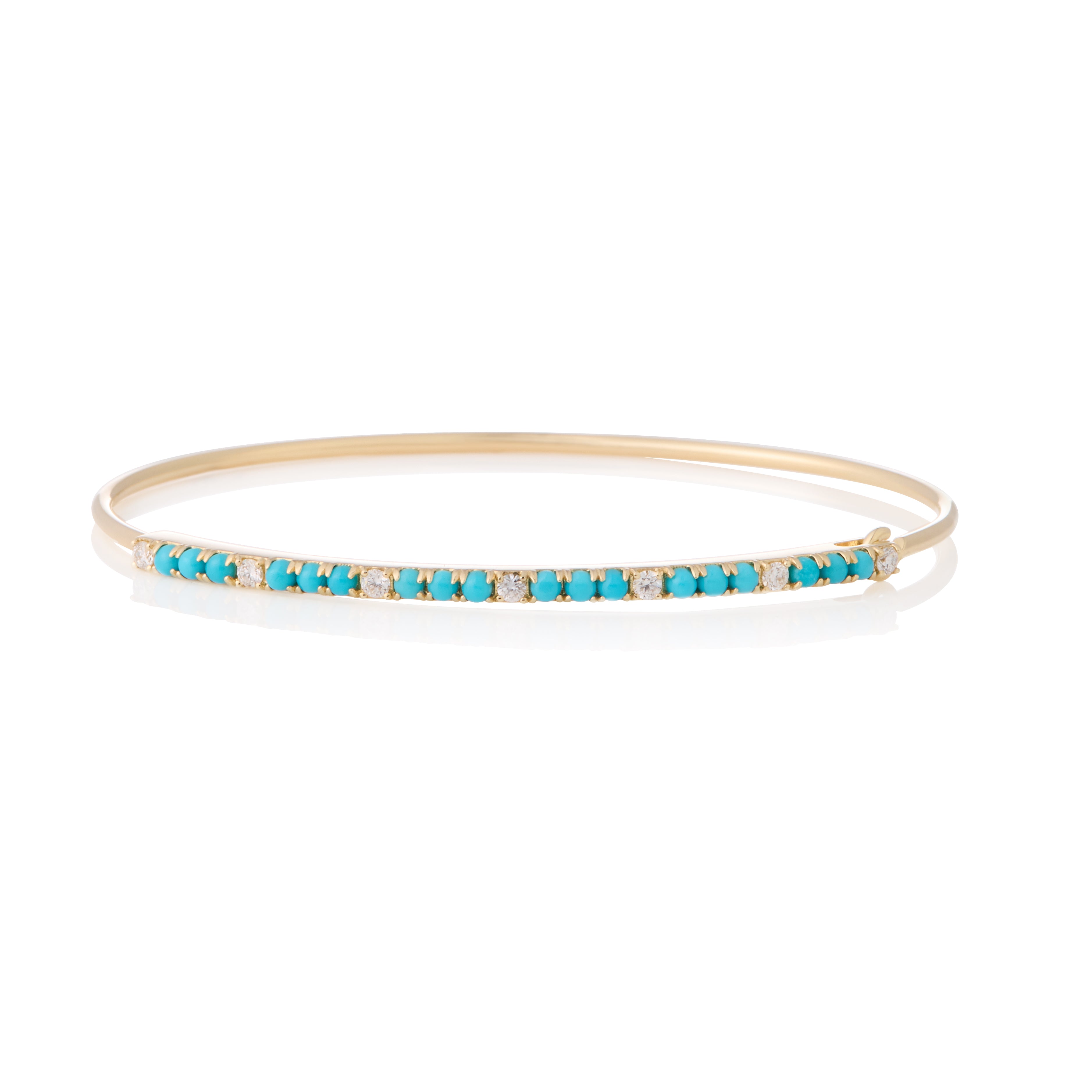 Turquoise and Diamond Microflex Bangle