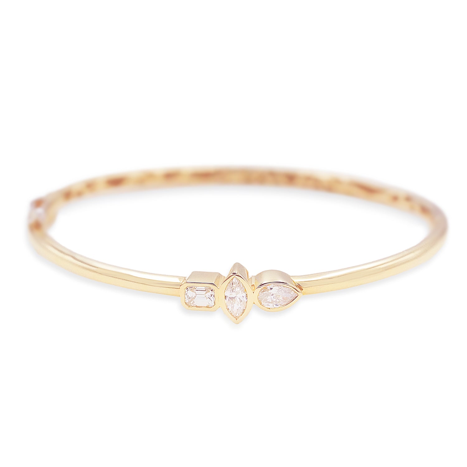 Asscher, Marquise and Pear Shaped Diamond Bangle