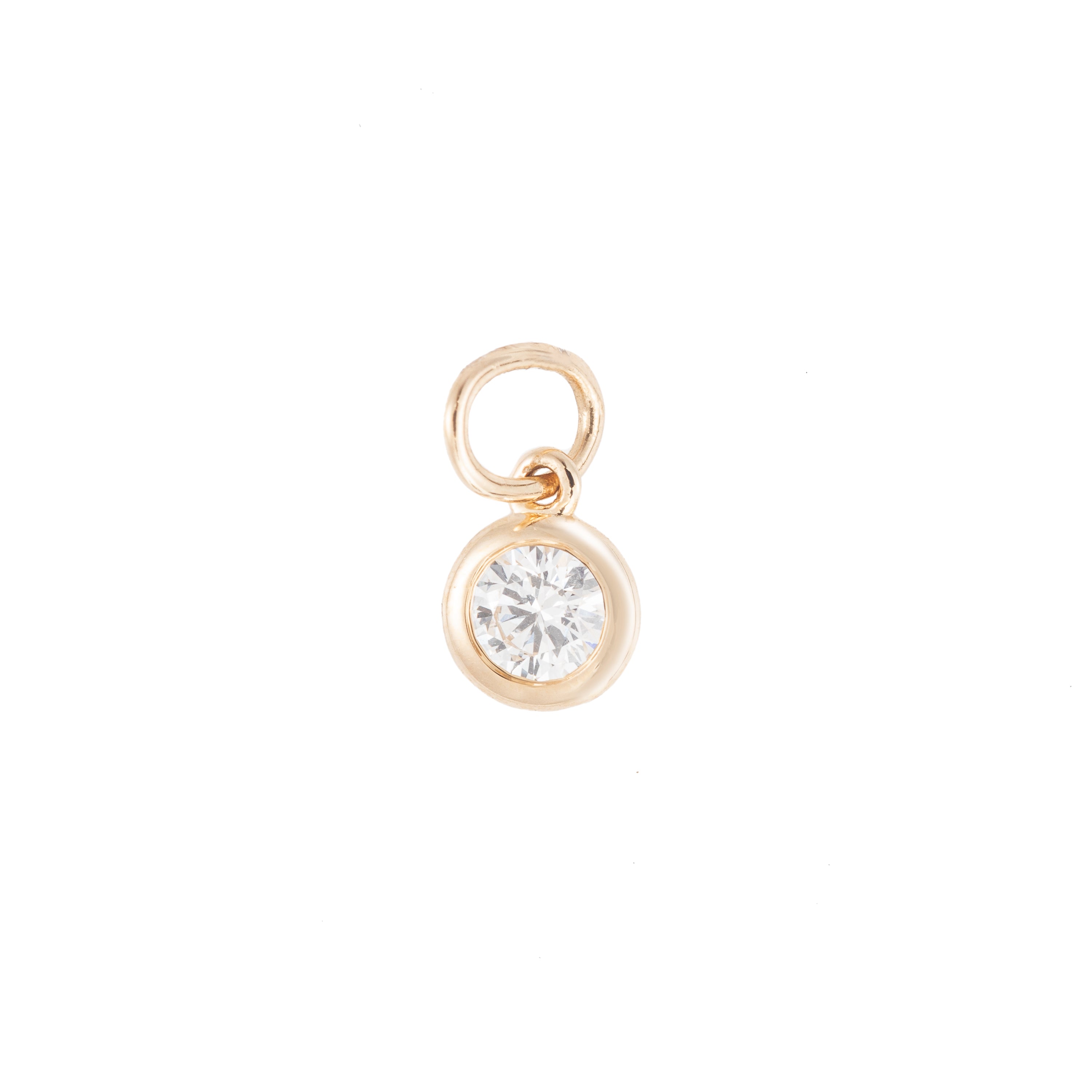 Bezel Diamond Hoop Charm