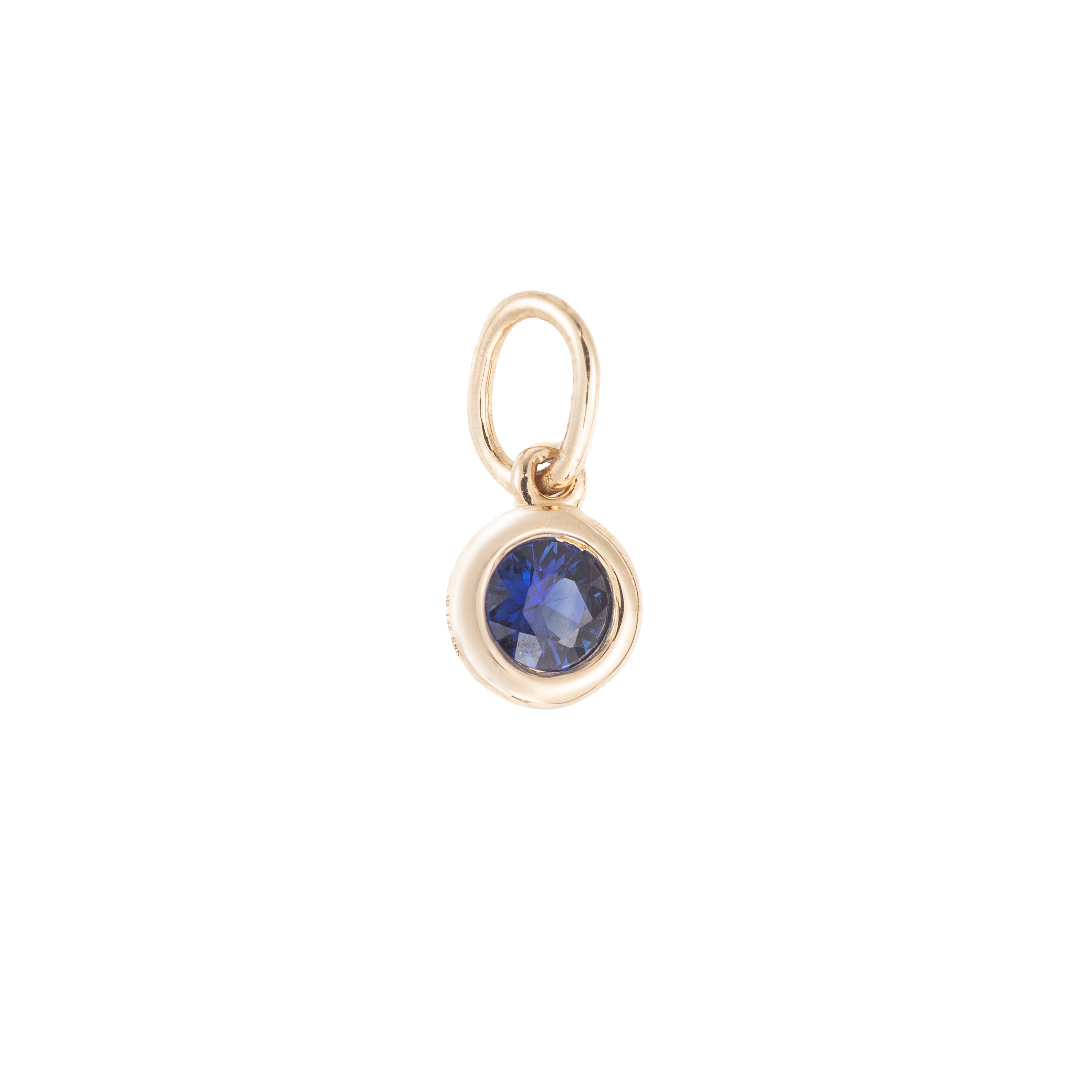 Bezel Sapphire Hoop Charm