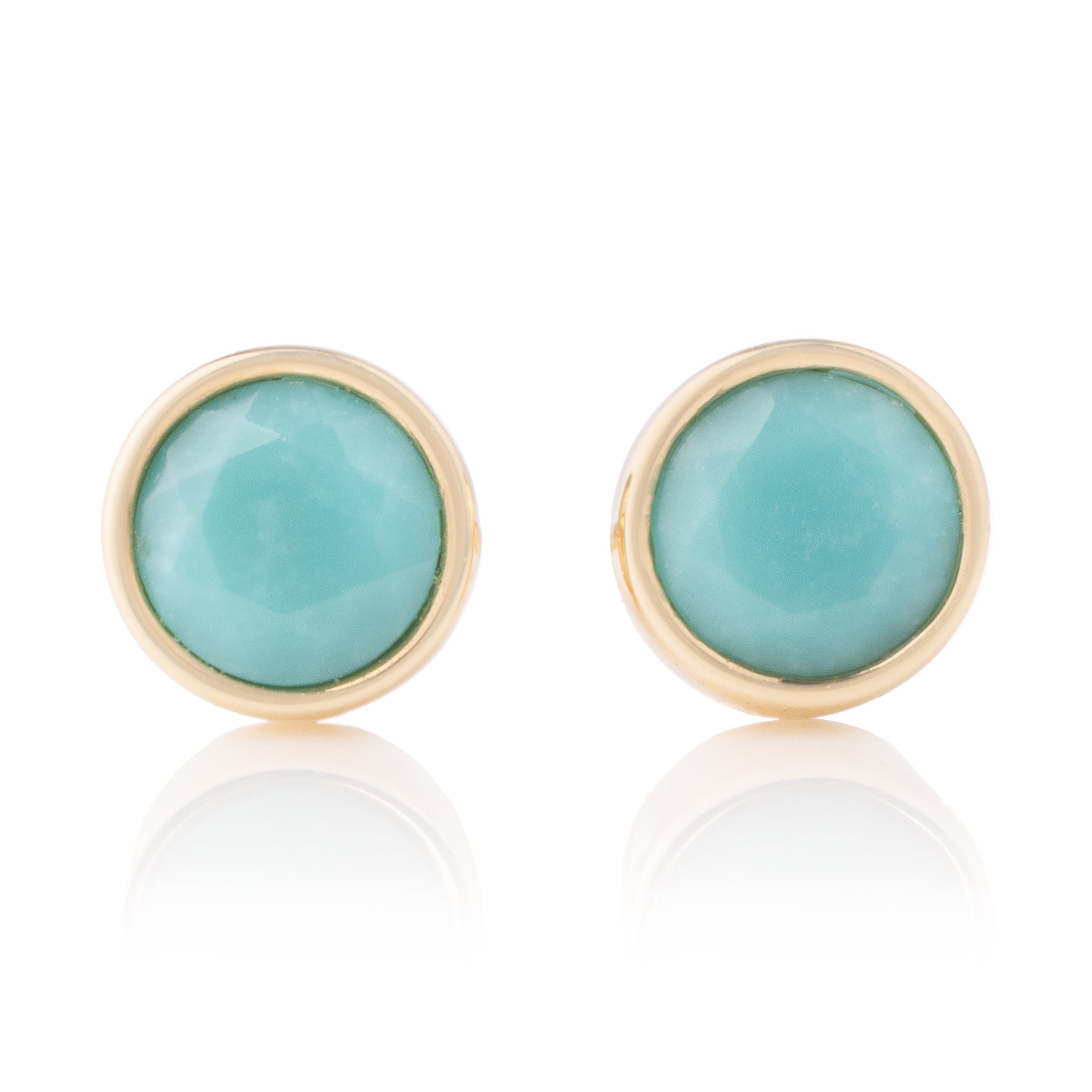 Bezel Set Turquoise Studs