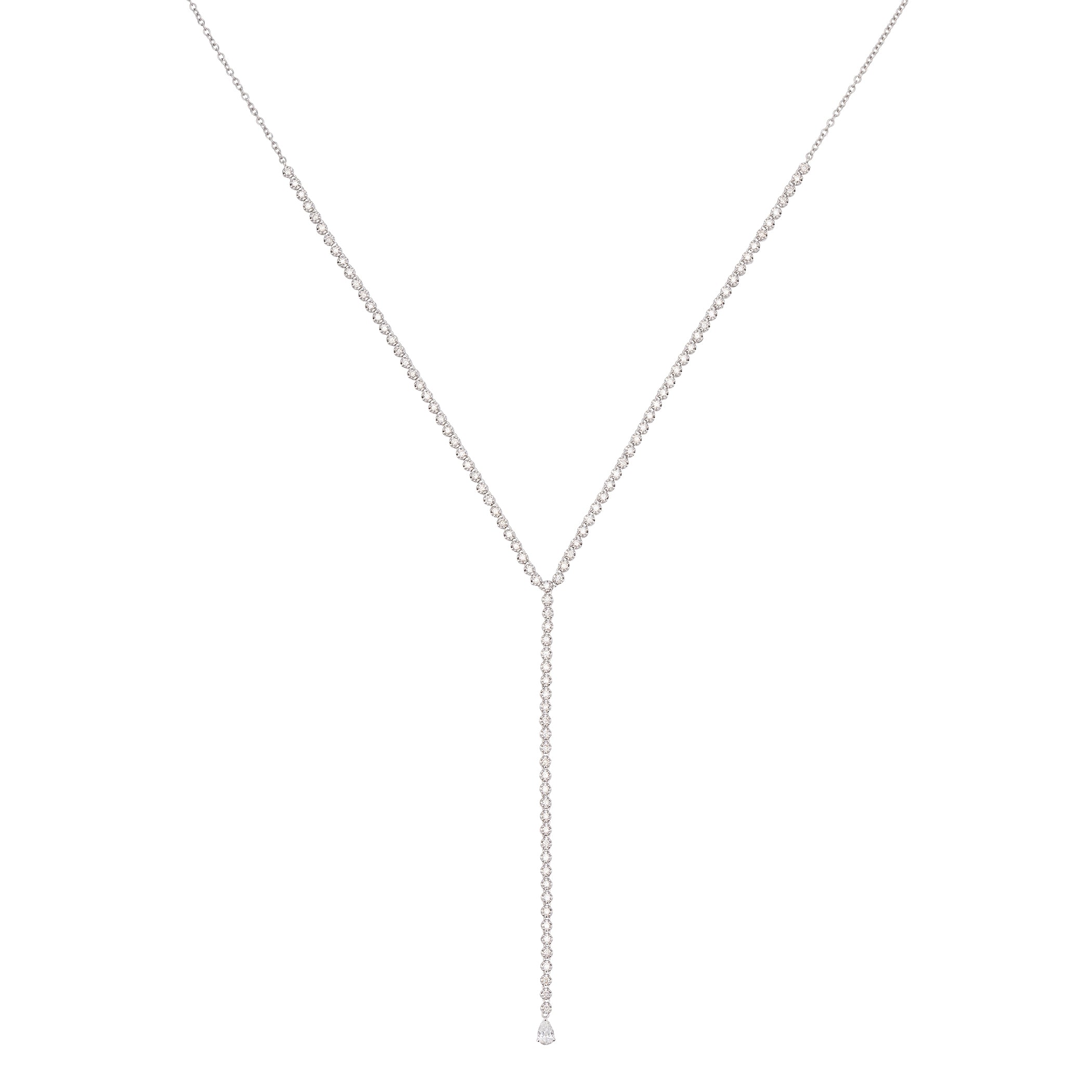 Diamond Lariat with Pear Shaped Diamond Detail