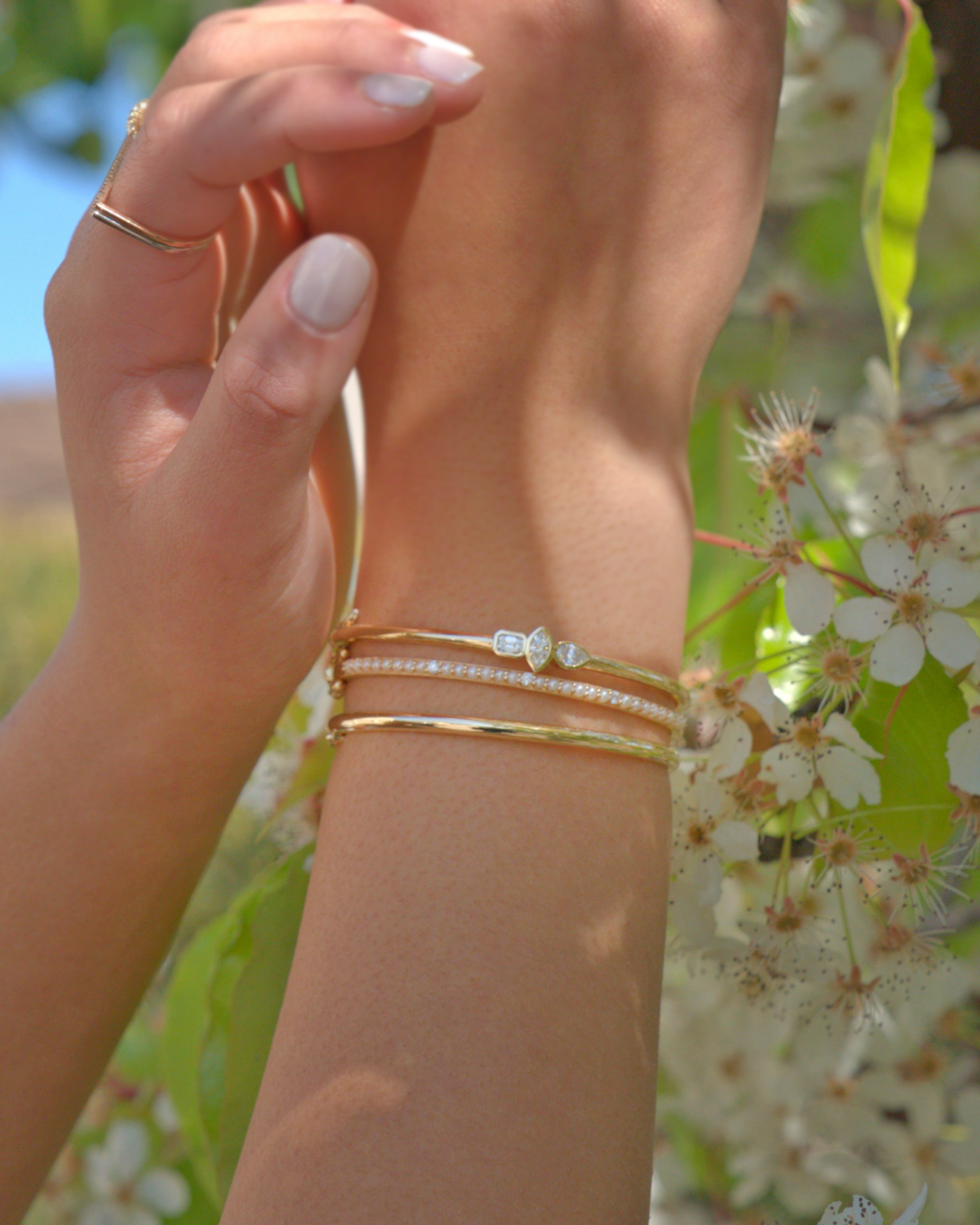 Asscher, Marquise and Pear Shaped Diamond Bangle