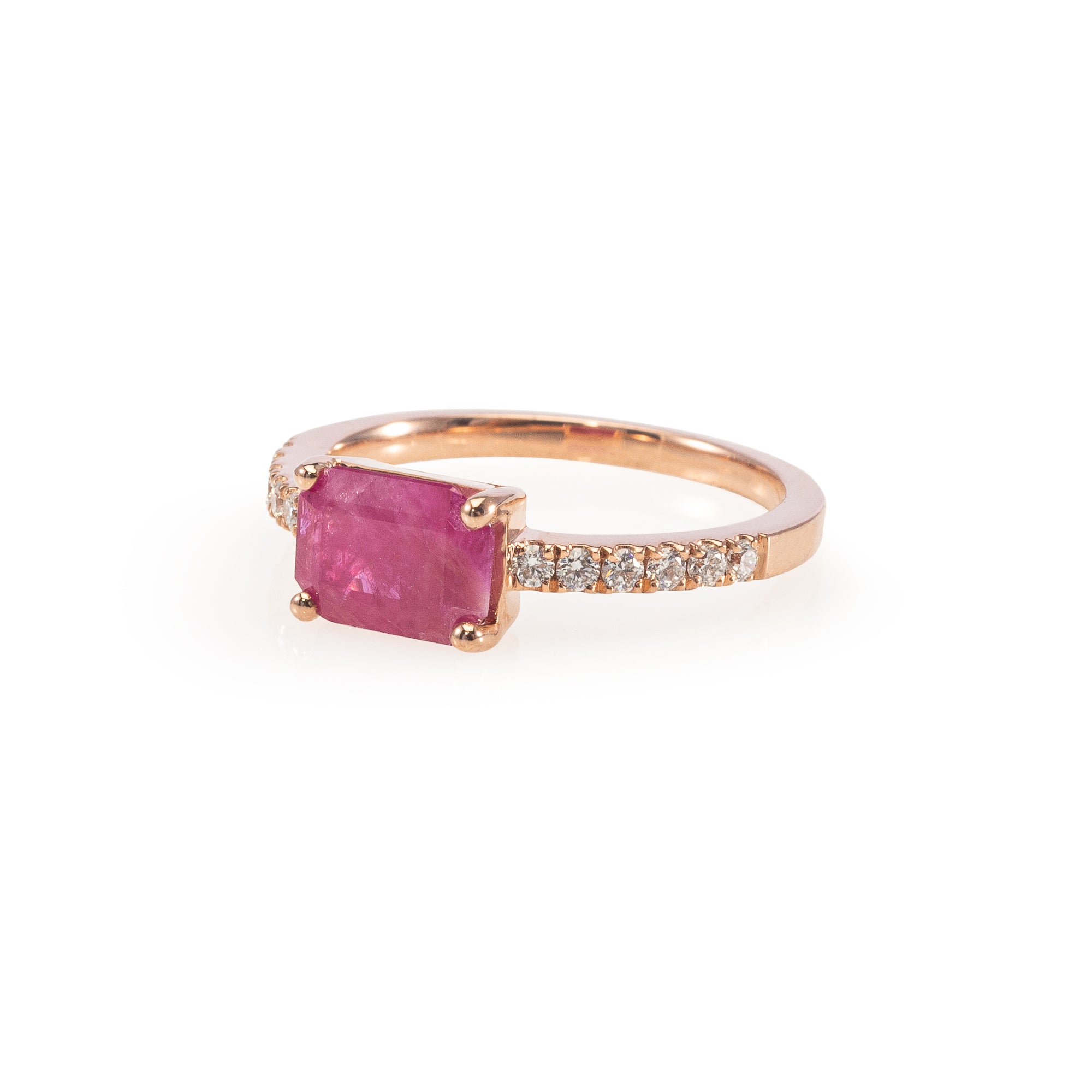 Emerald Cut Ruby Ring