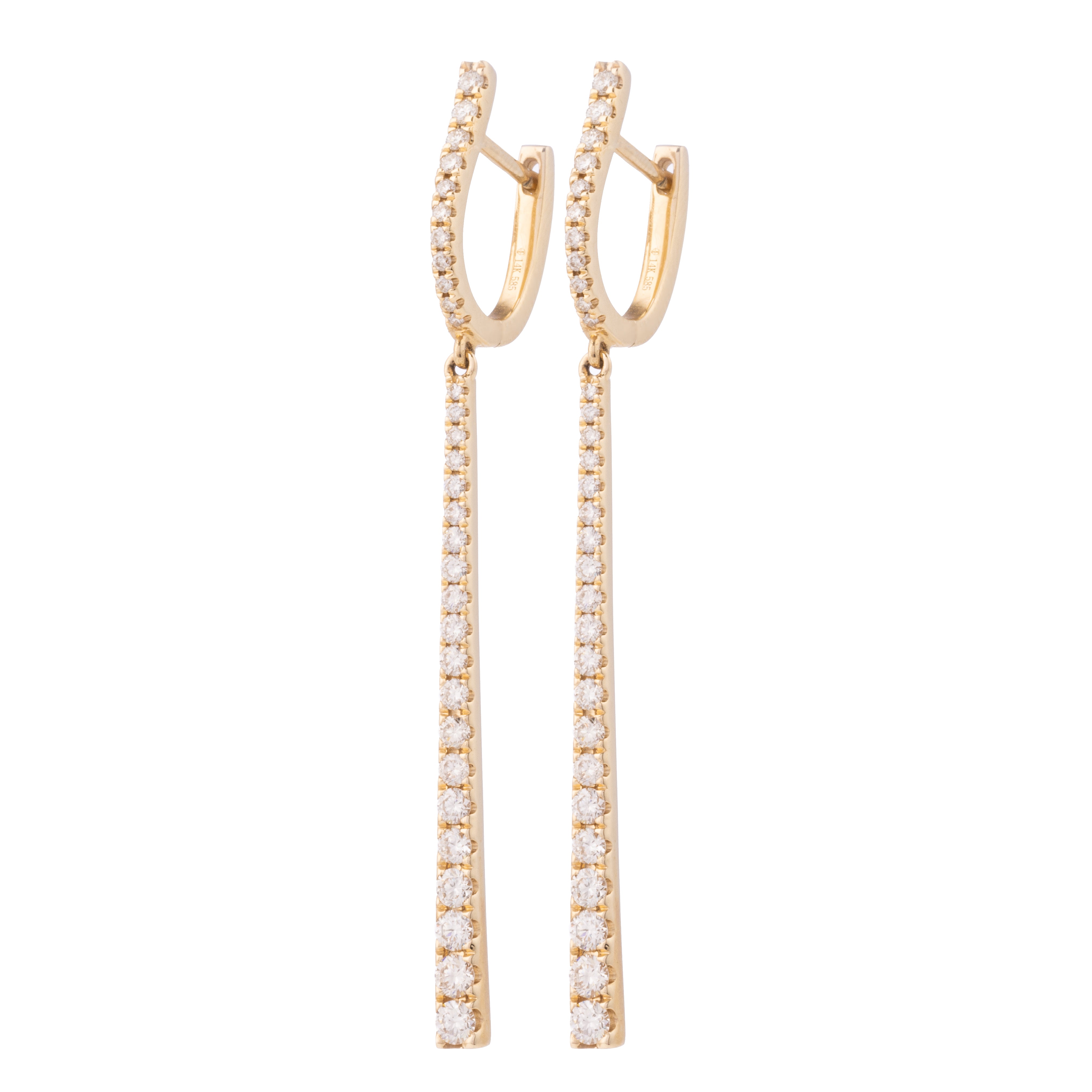 Gradient Diamond Pendulum Bar Earrings