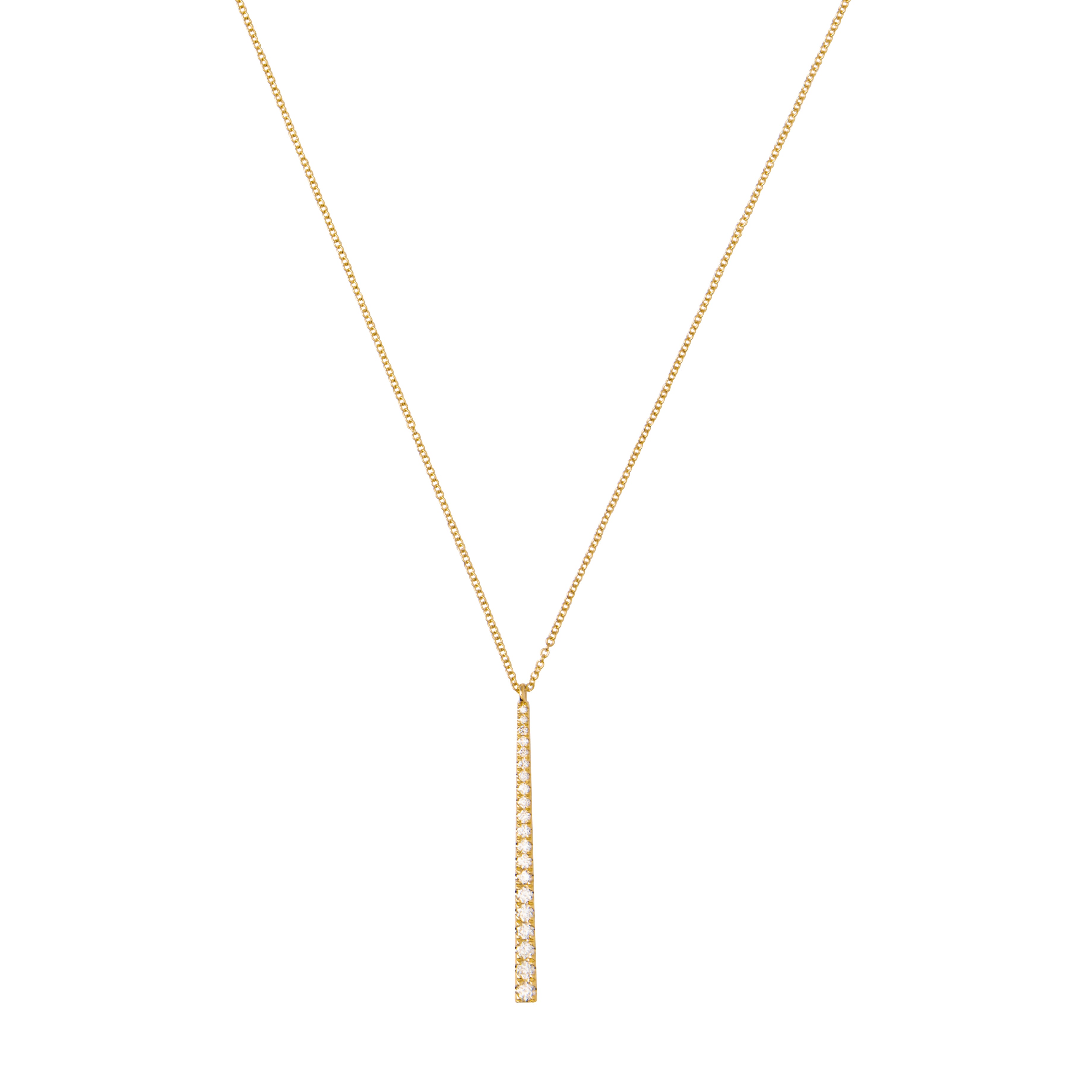 Gradient Diamond Pendulum Bar Necklace