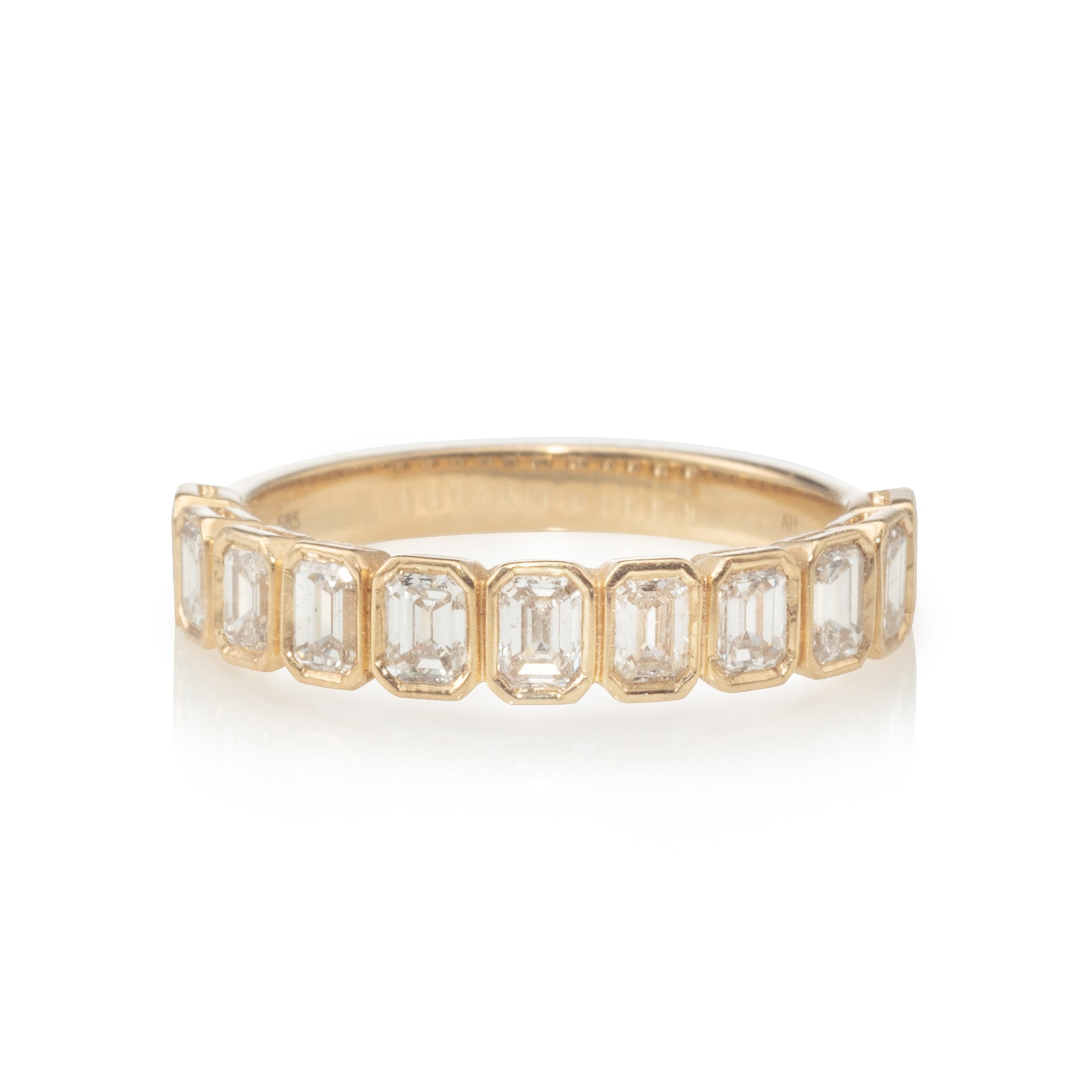 Noémie Petite Emerald Cut Half Eternity Band