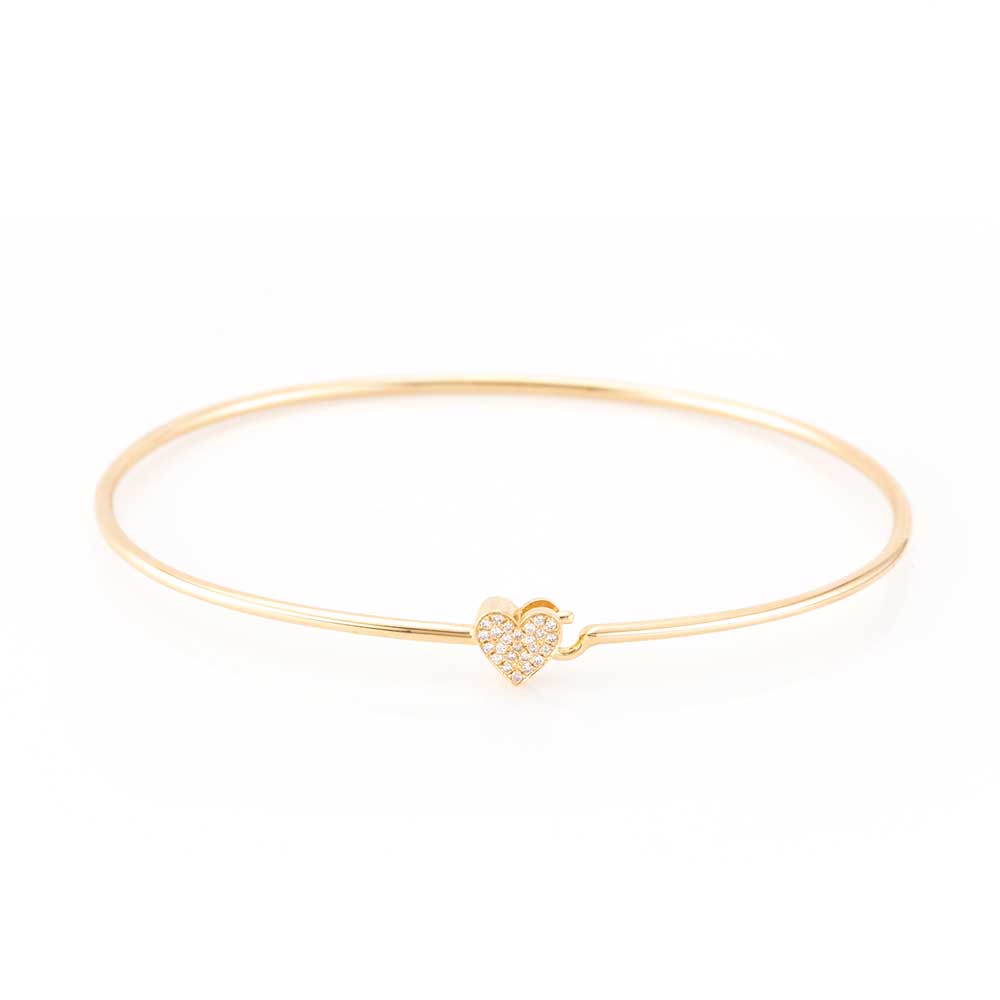 Petite Pave Heart Bangle