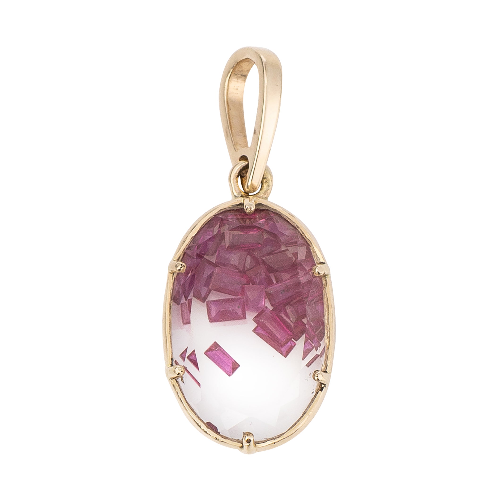 Petite Oval Ruby Shaker Charm