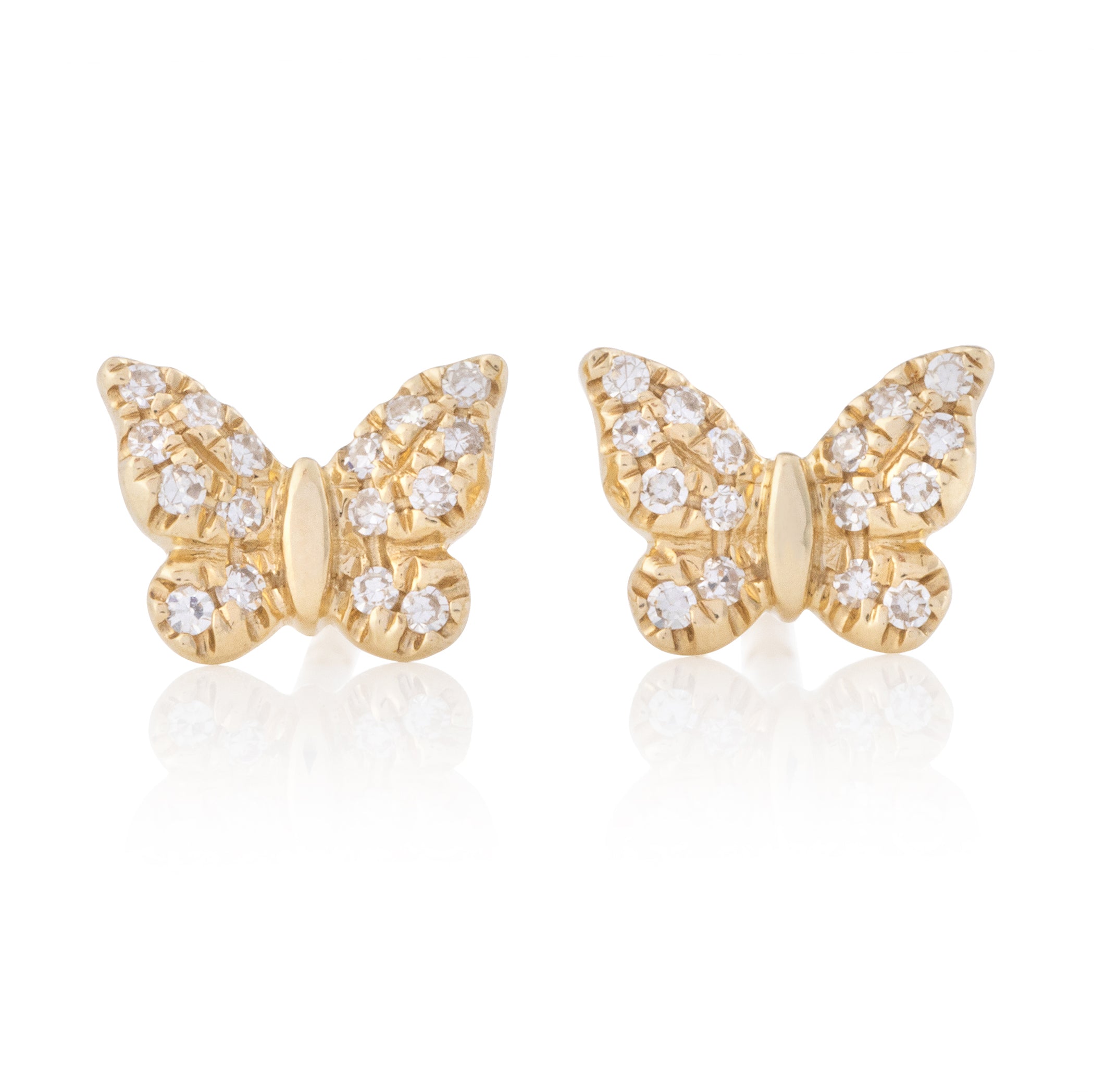 Petite Pave Butterfly Studs