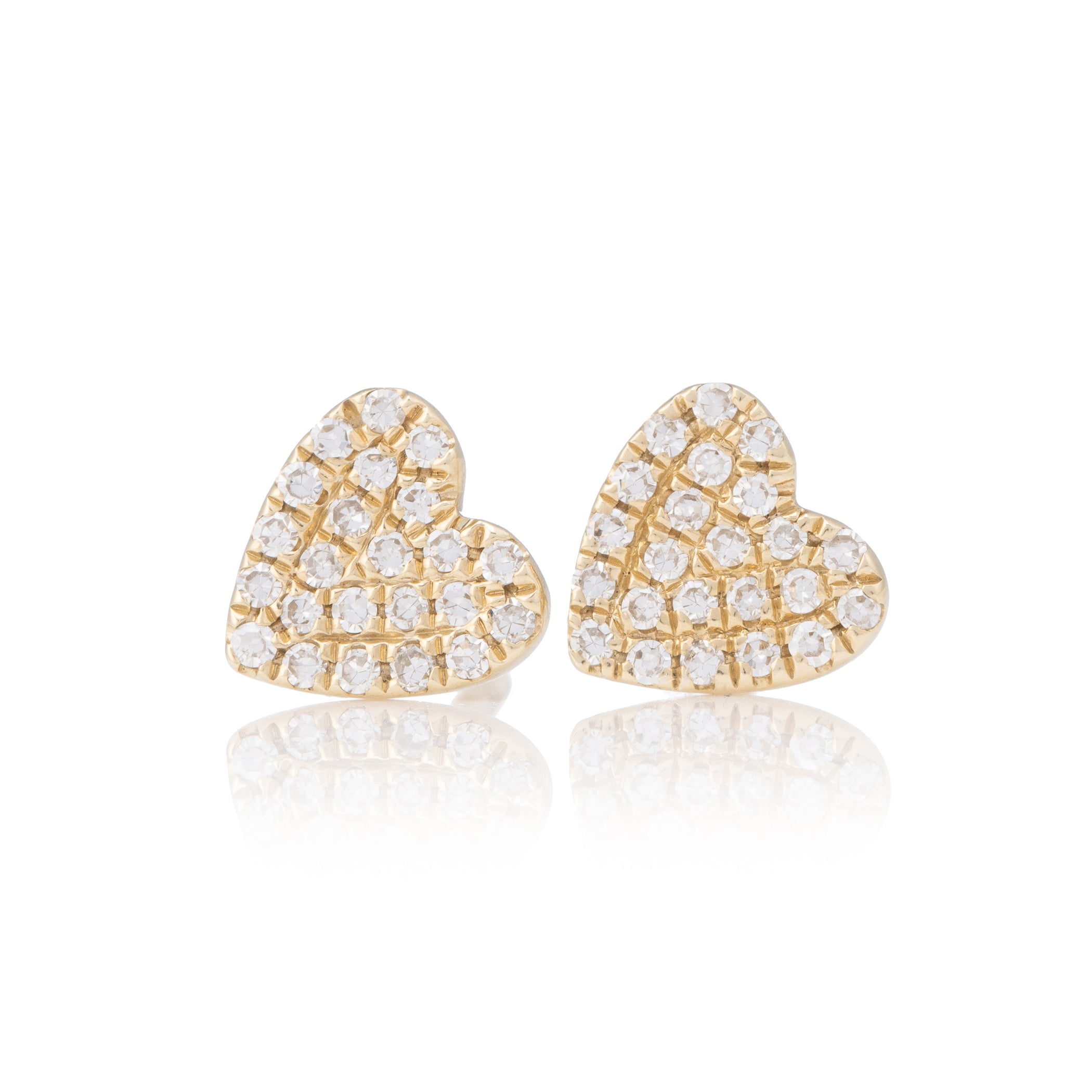 Petite Pave Heart Earrings