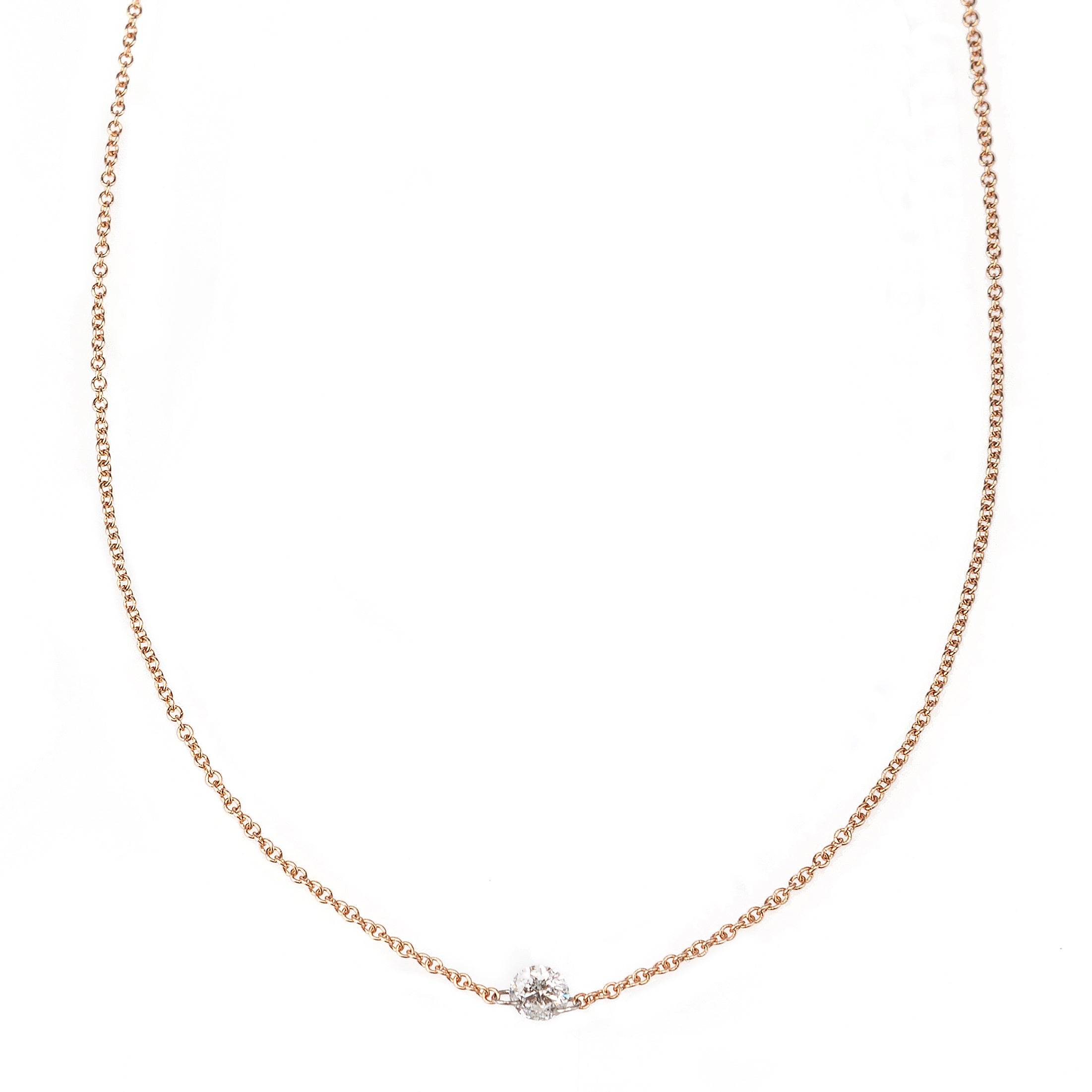 Single Floating Diamond Necklace