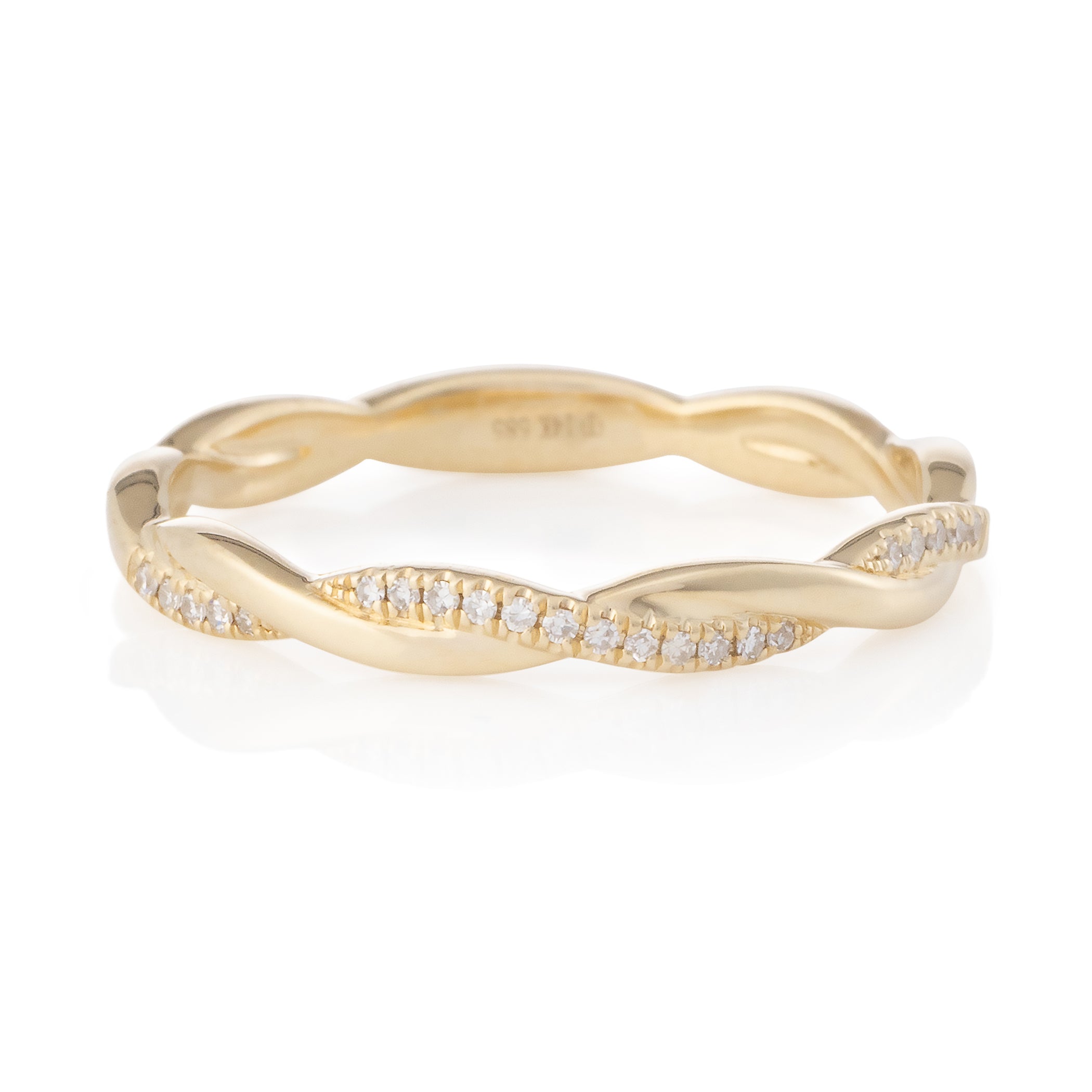 Petite Solid Gold and Diamond Infinity Ring