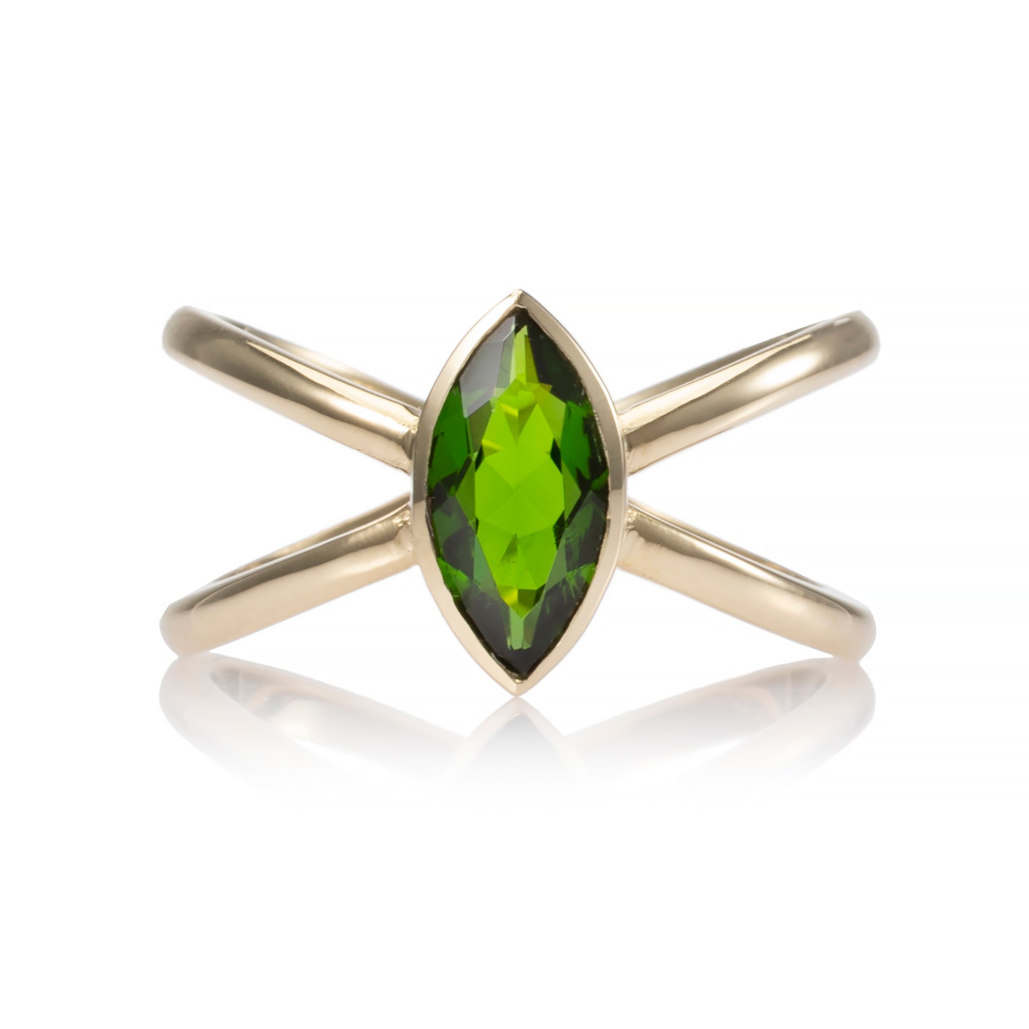 Talulah Tsavorite Marquise Criss Cross Ring