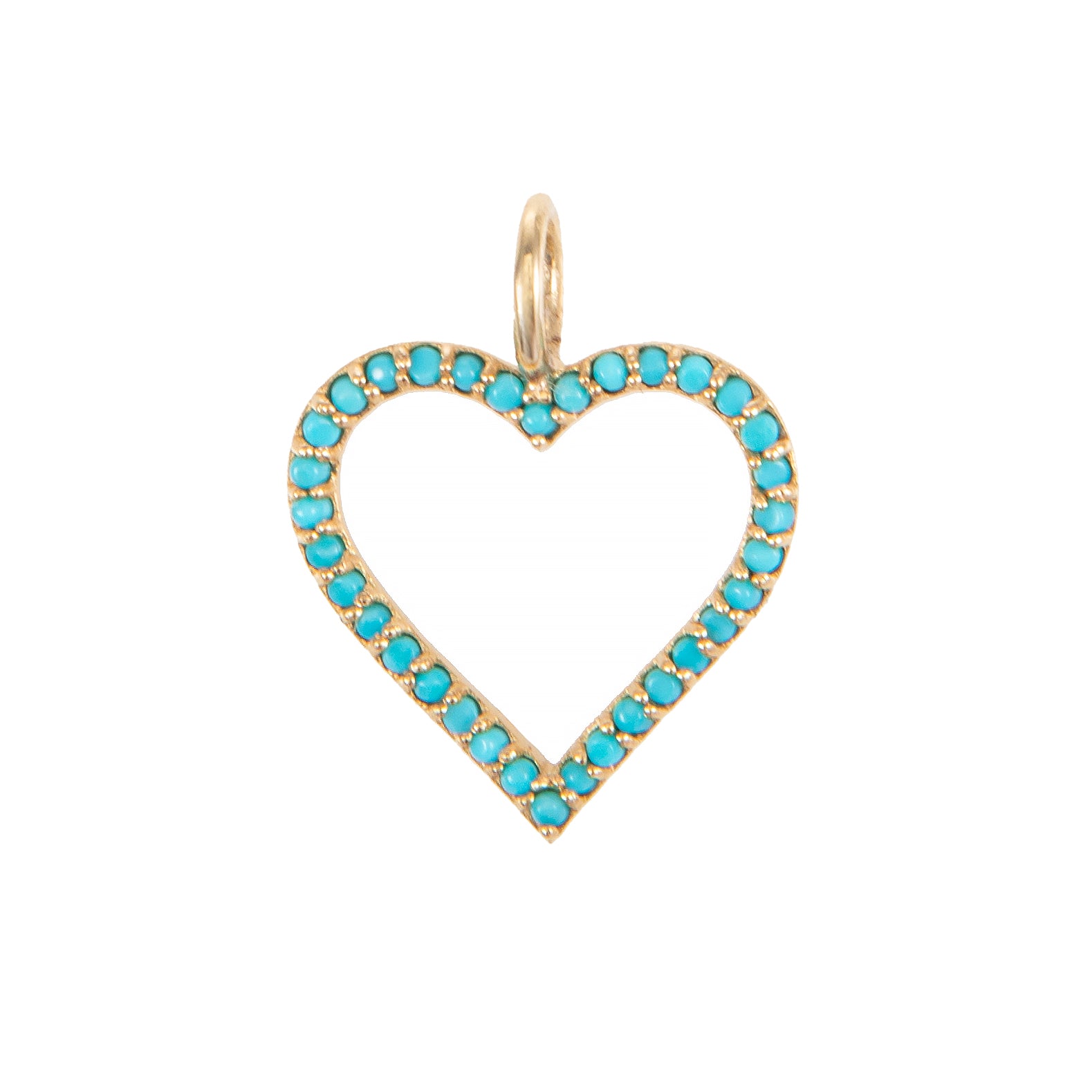 Turquoise Open Heart Charm