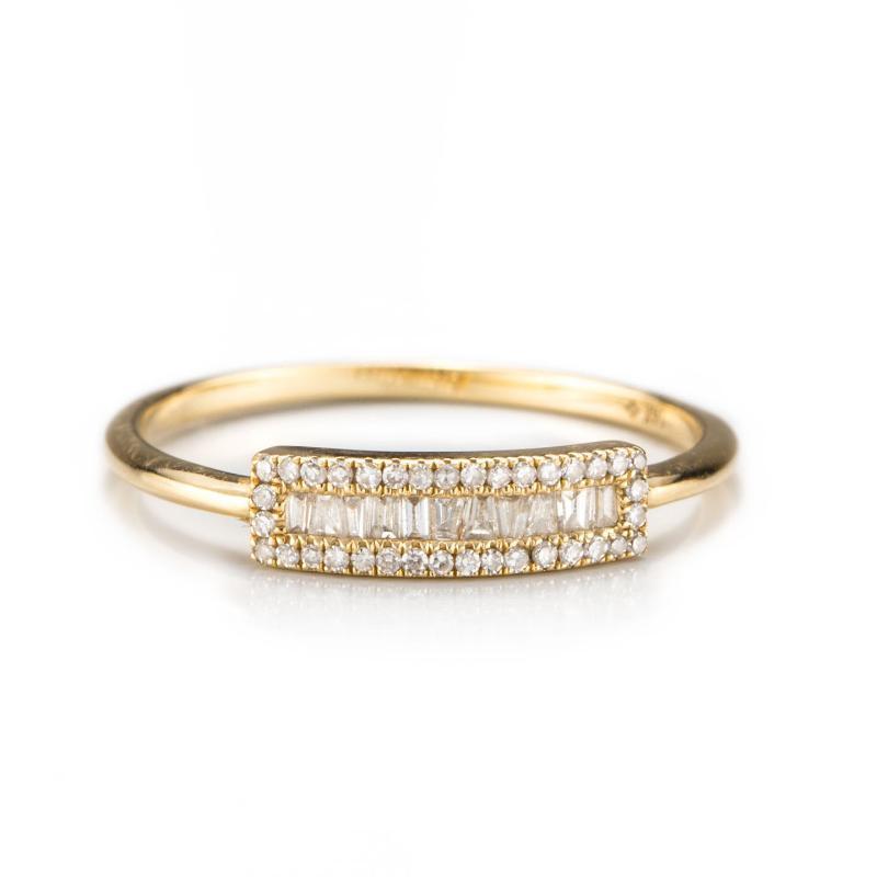 Baguette Petite Shield Ring-Rings-Zofia Day Co.