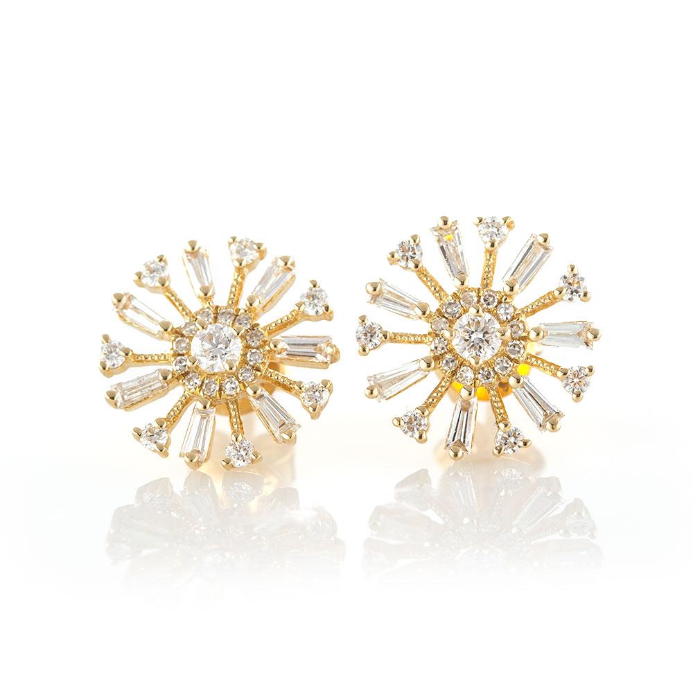 Baguette Pinwheel Studs-Earrings-Zofia Day Co.