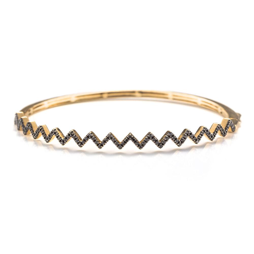 Black Diamond Zig Zag Bracelet-Bracelets-Zofia Day Co.