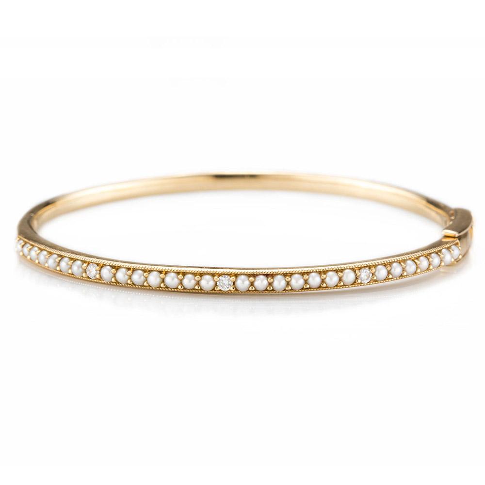 Eloise Pearl Bangle-Bracelets-Zofia Day Co.