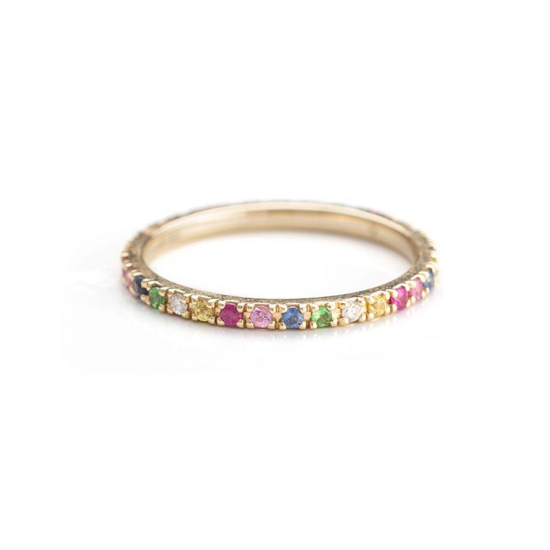 Rainbow Eternity Band-Rings-Zofia Day Co.